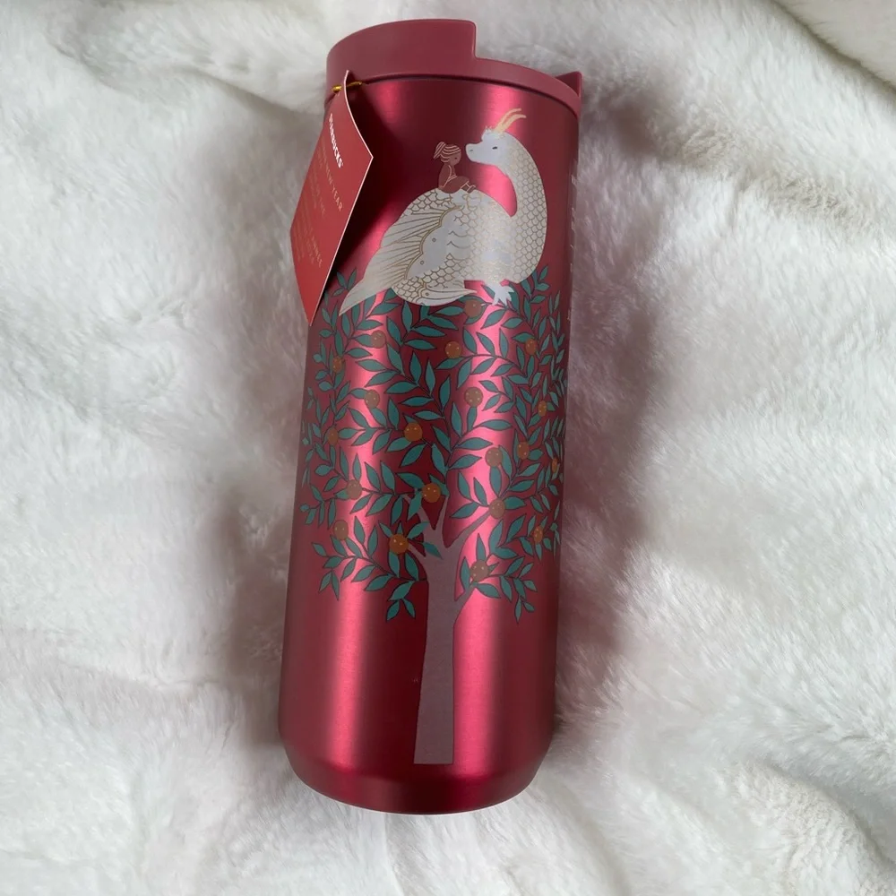 Starbucks 🐉 2024 lunar new year 🧧 dragon red stainless steel tumbler - Picture 1 of 4